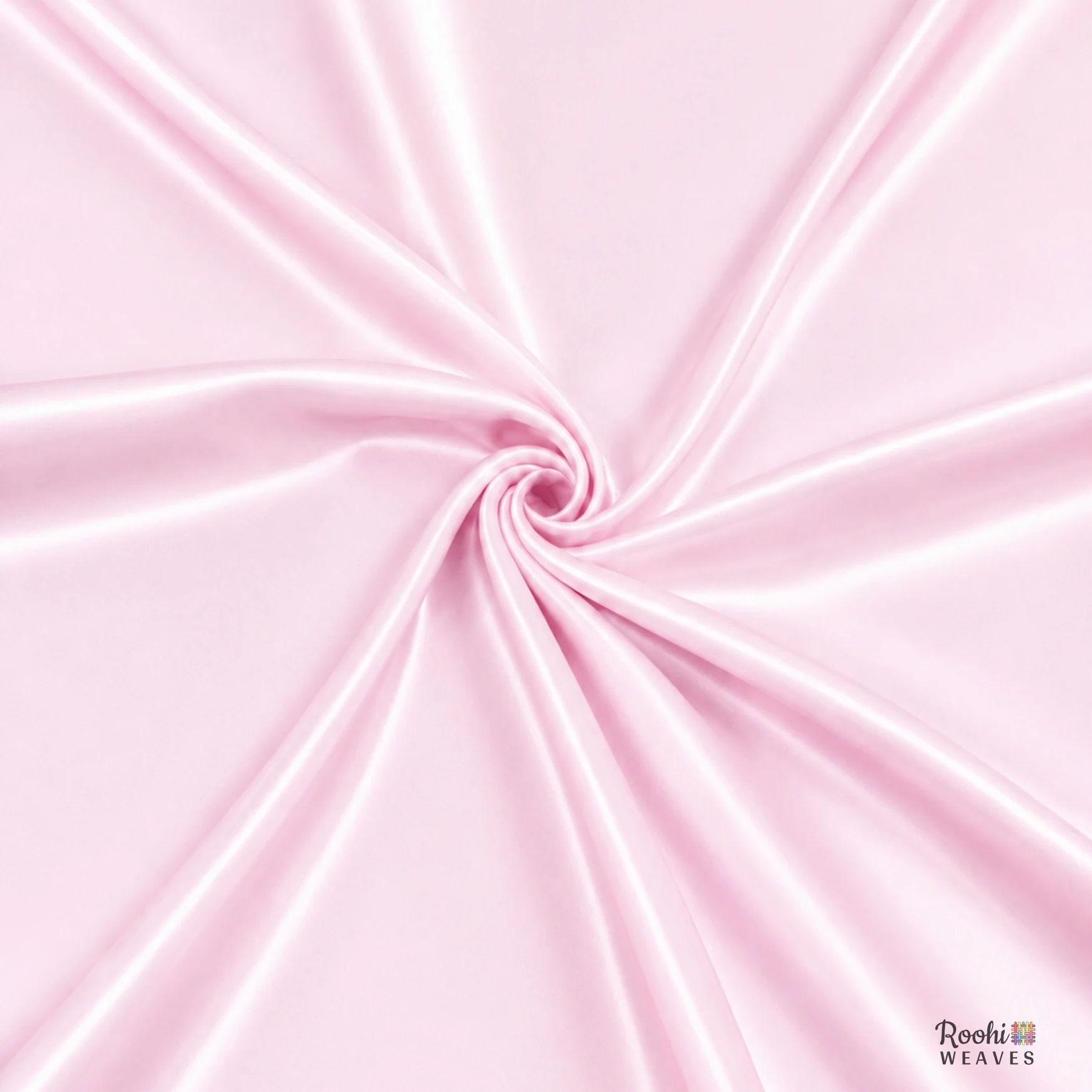 ''Baby Pink Ultra Satin Fabric - Roohi Weaves''>