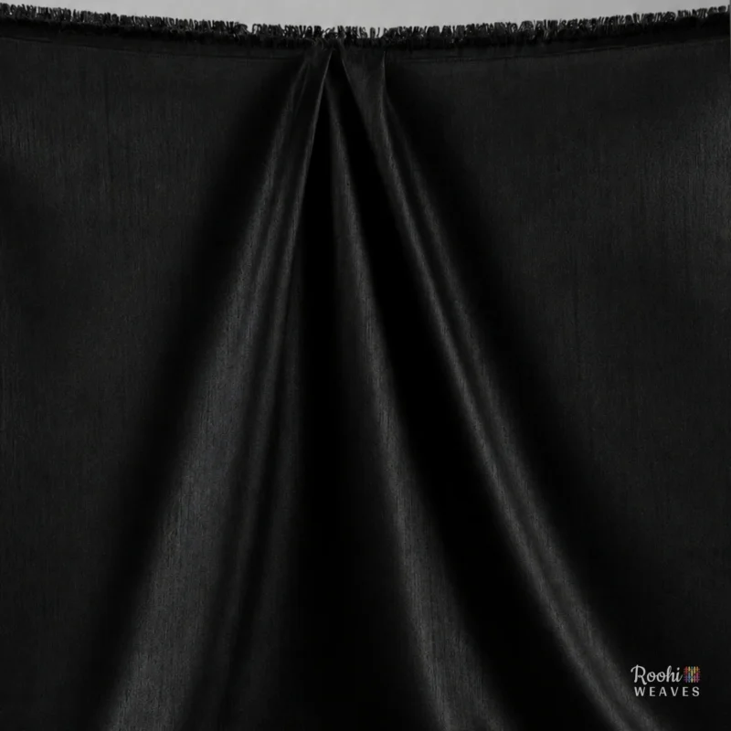 ''Black Dupion Fabric''>
