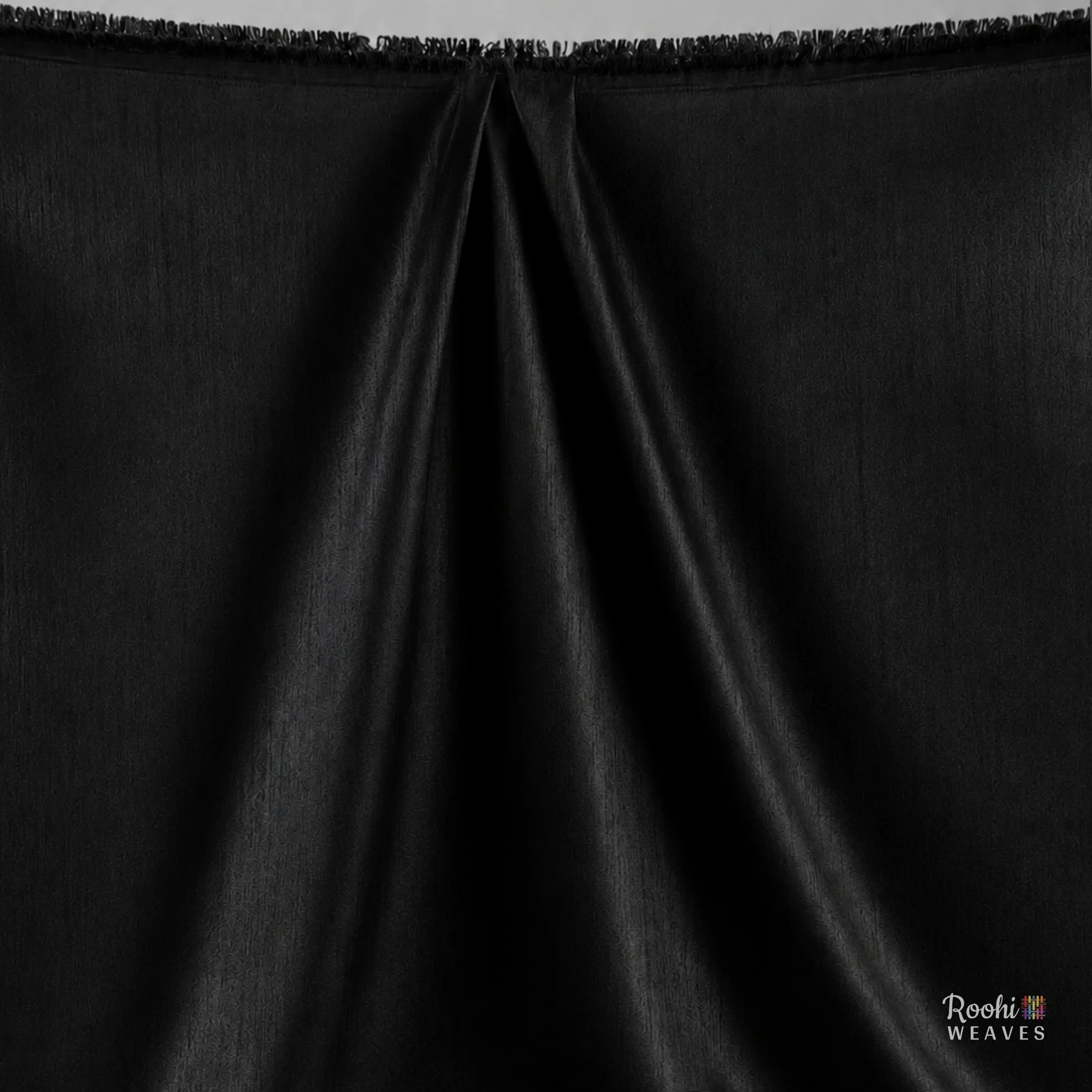 ''Black Dupion Fabric''>