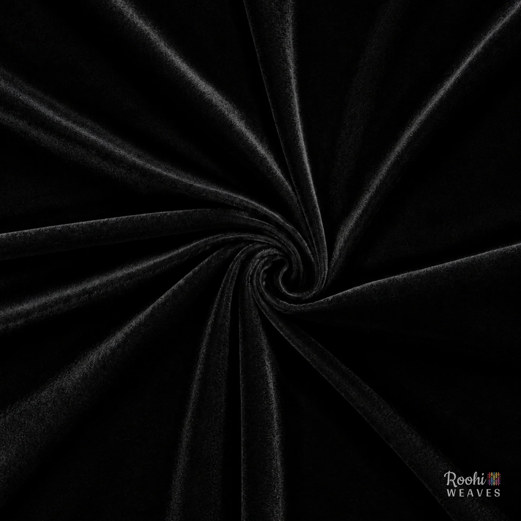 ''Black Velvet Fabric - Roohi Weaves''>