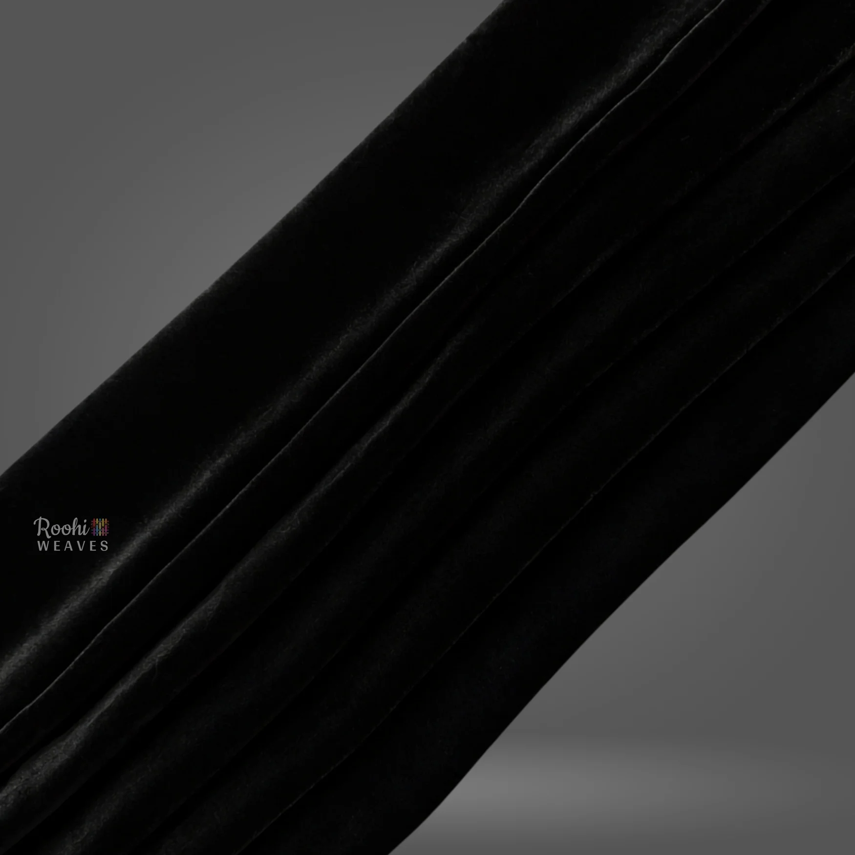 Black Premium Velvet 9000 Fabric - Image 3