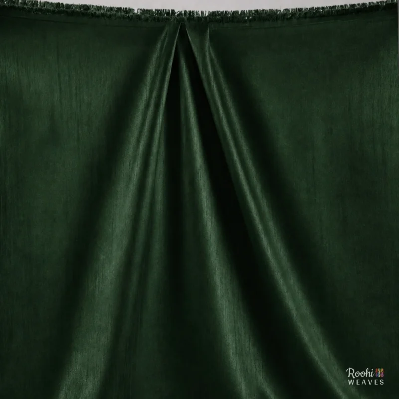 ''Bottle Green Dupion Fabric''>