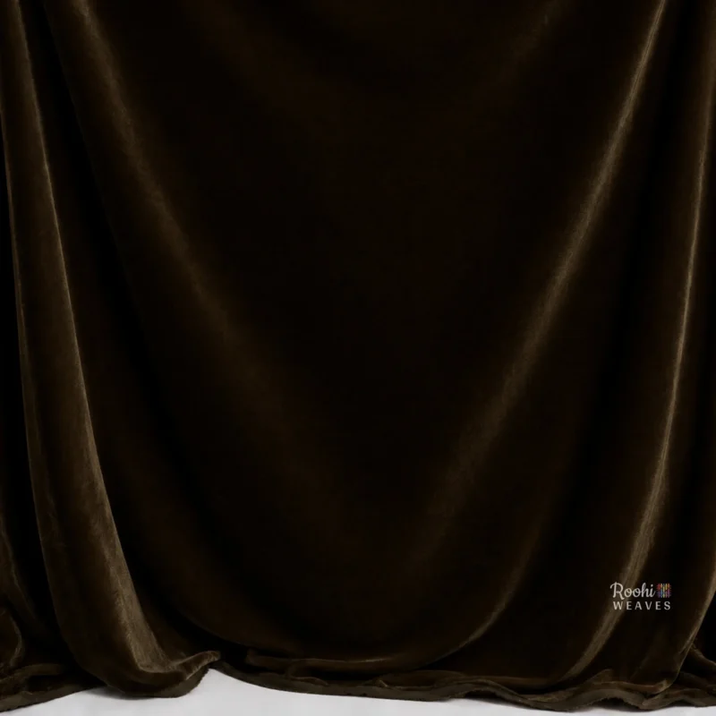''Dark Brown Premium Velvet Fabric''>
