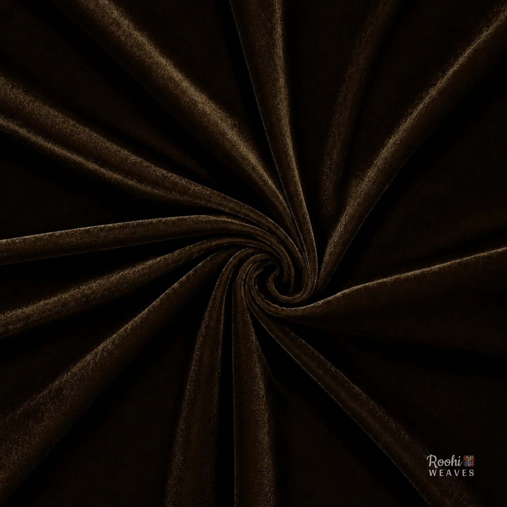 Dark Brown Premium Velvet 9000 Fabric - Image 4
