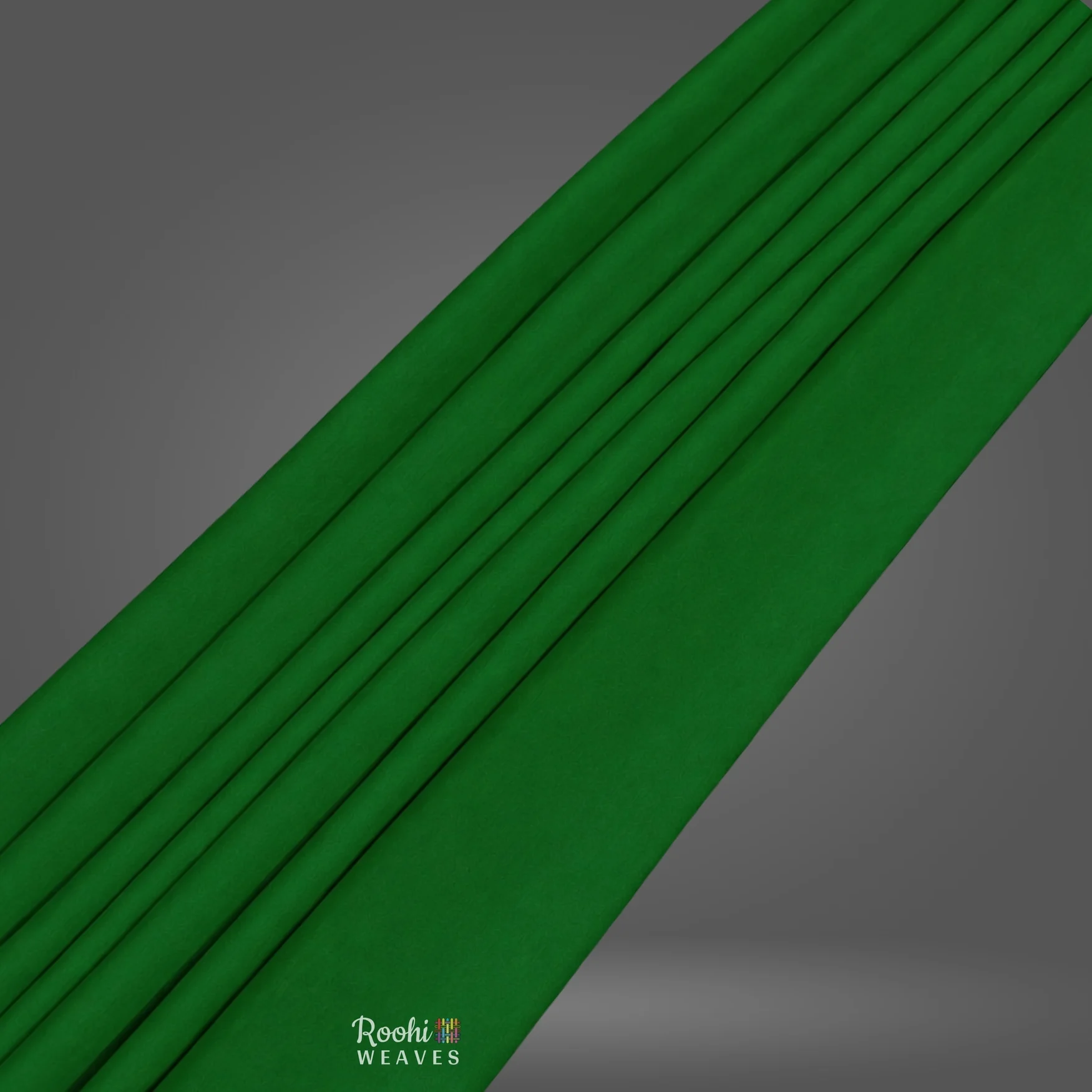 ''Green Dupion Khadi Fabric''>