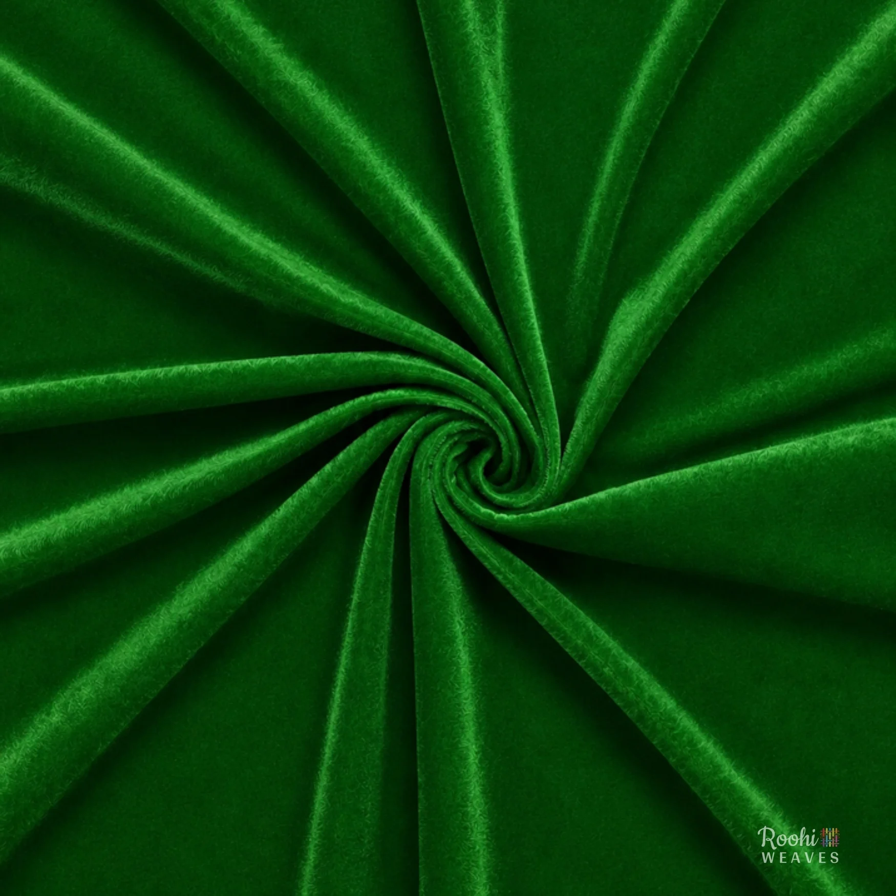 ''Green Velvet Fabric - Roohi Weaves''>