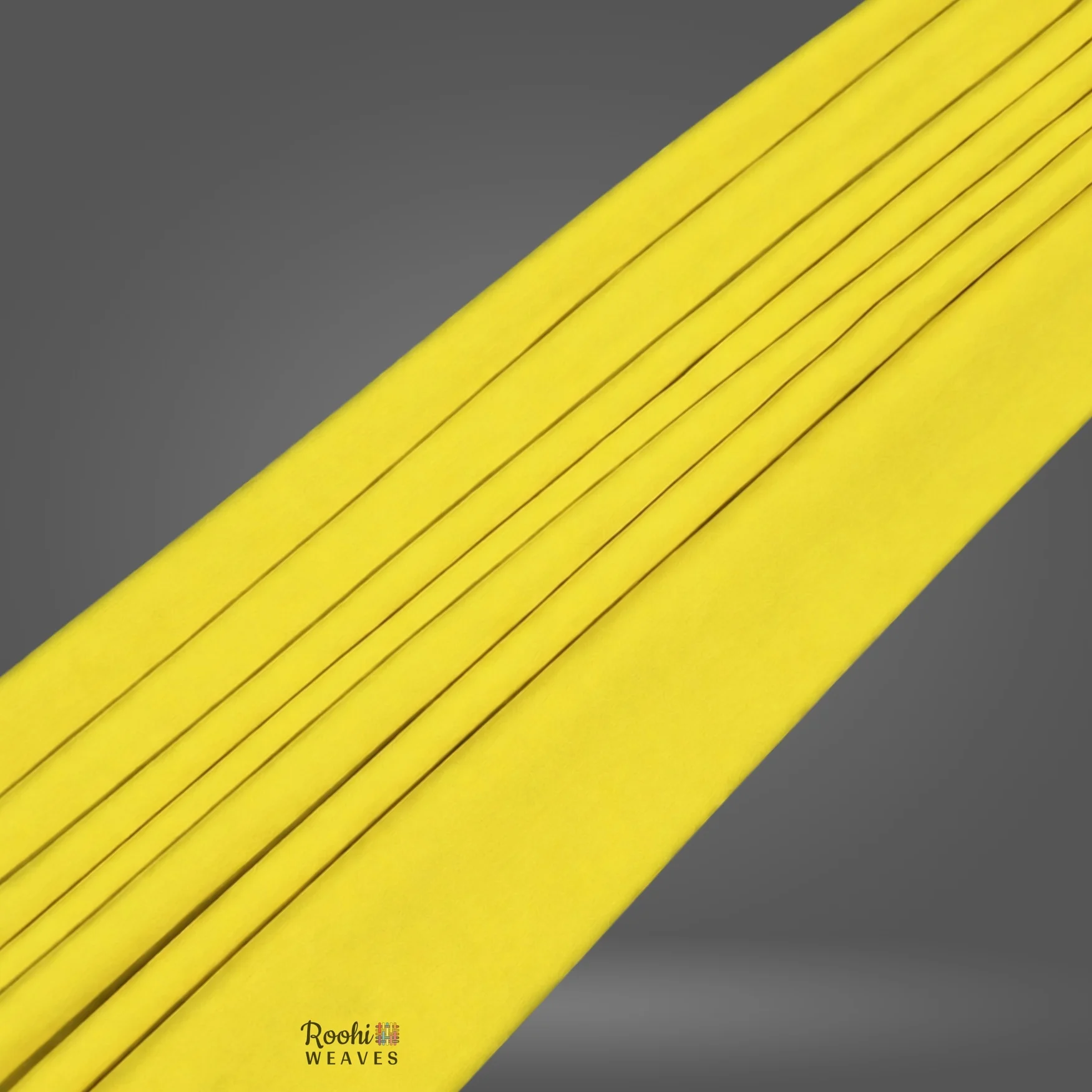 ''Lemon Yellow Dupion Khadi Fabric''>