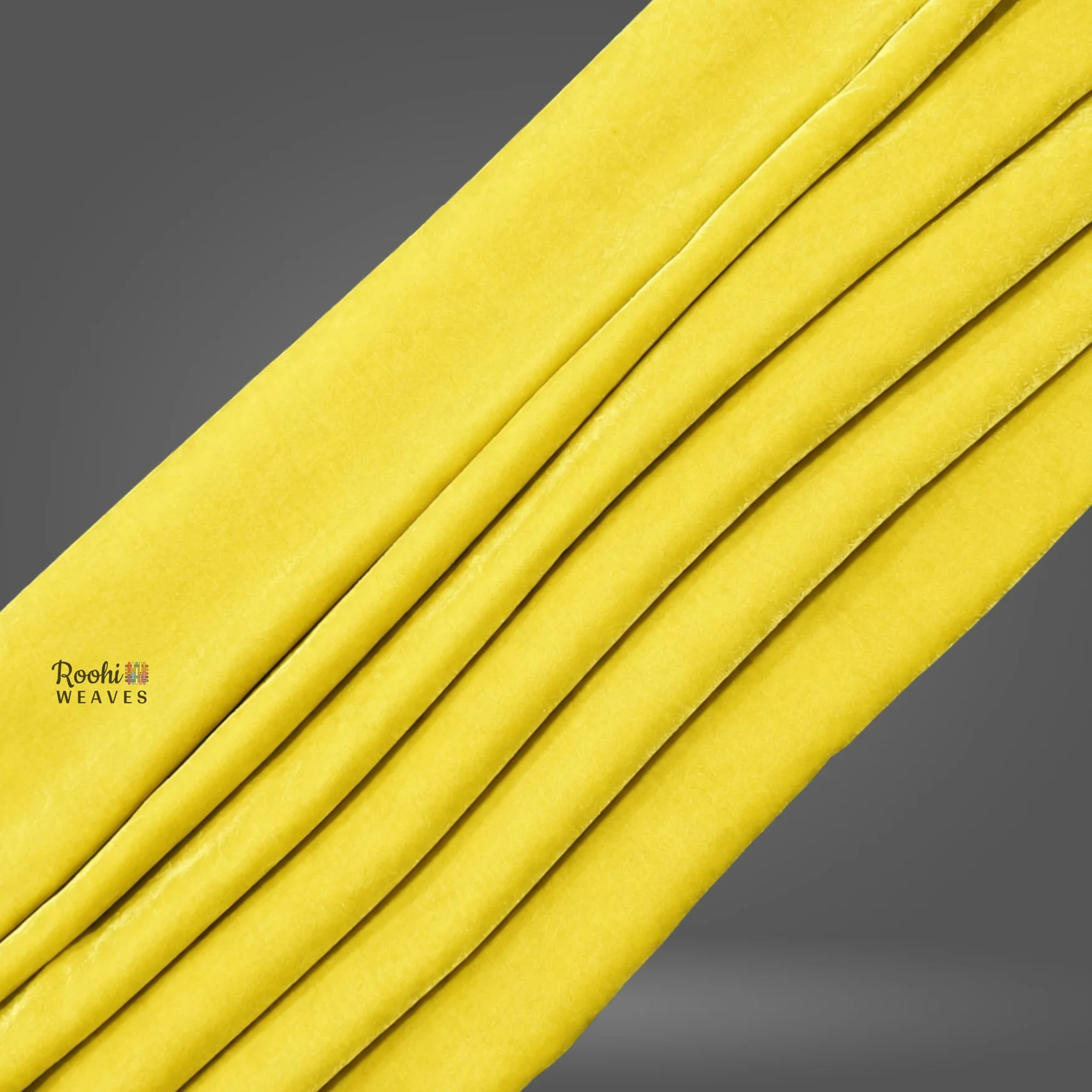 ''Lemon Yellow Velvet Fabric''>