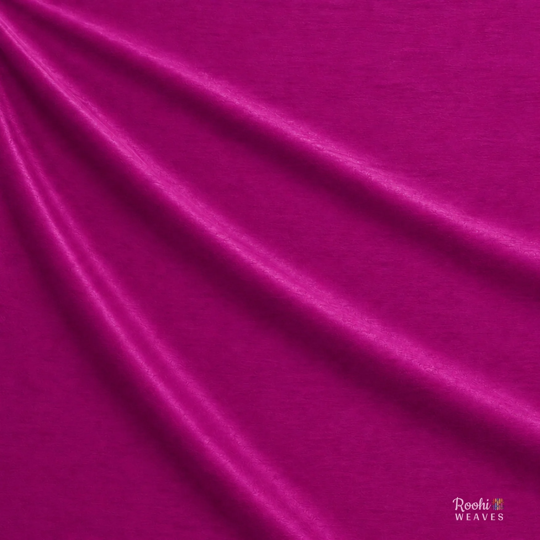 ''Magenta Dupion Fabric - Roohi Weaves''>