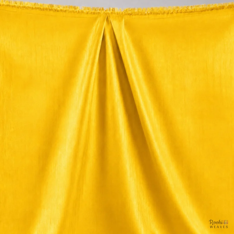 ''Mango Yellow Dupion Fabric''>
