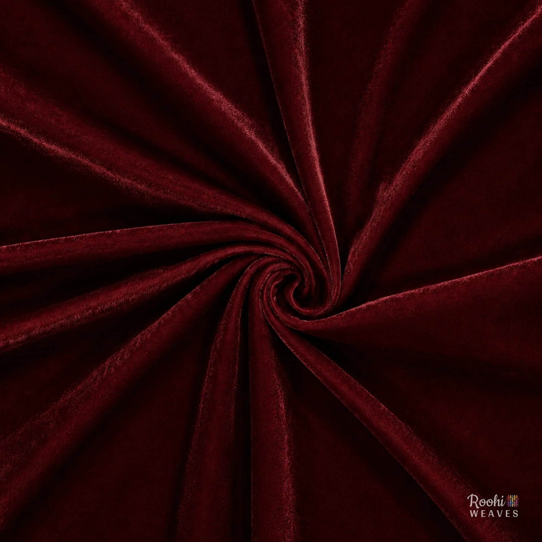 ''Maroon Velvet Fabric - Roohi Weaves''>