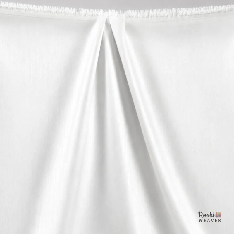 ''Milky White Dupion Fabric''>