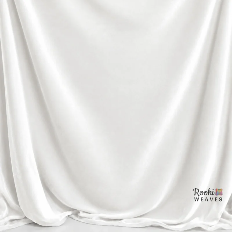 ''Milky White Premium Velvet Fabric''>