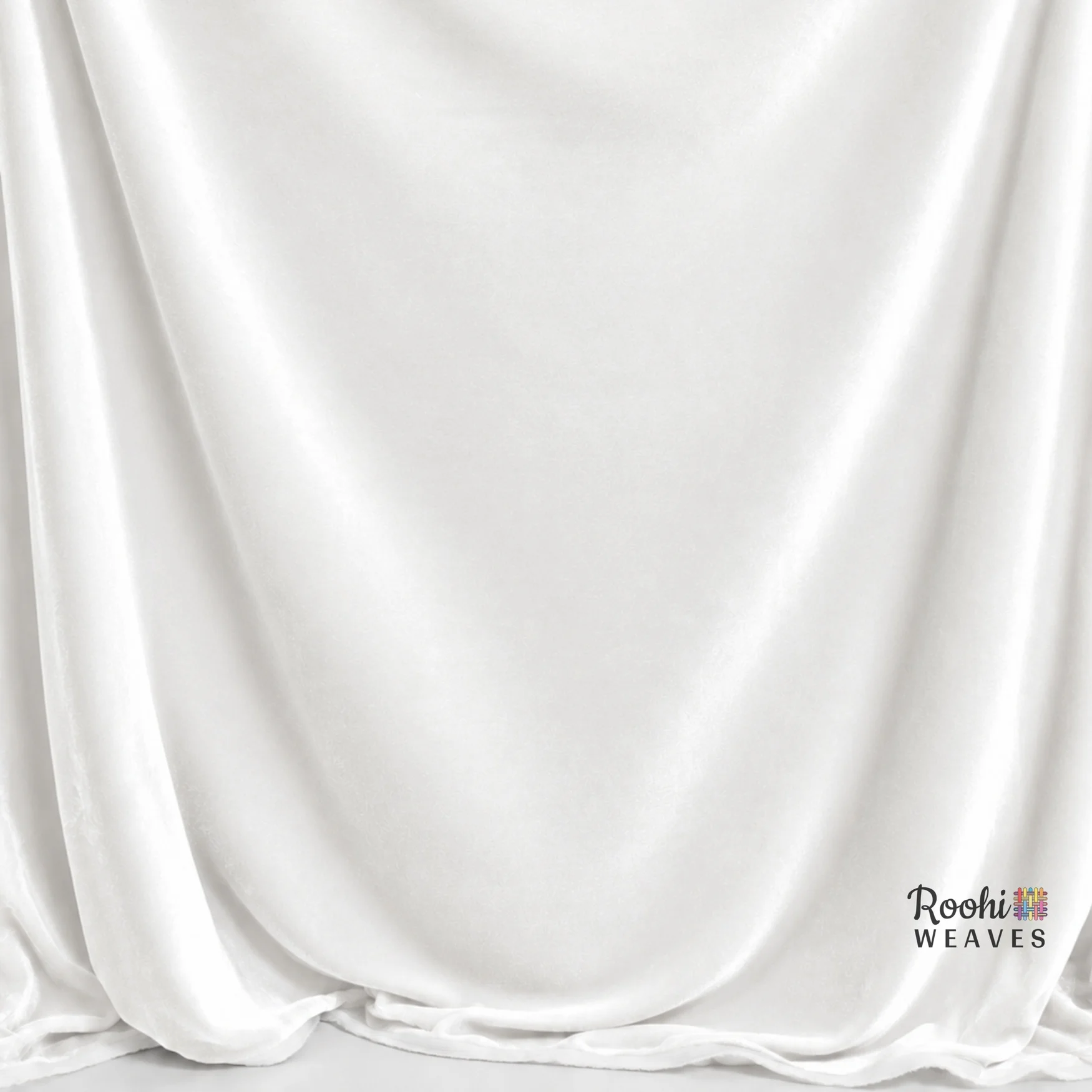 ''Milky White Premium Velvet Fabric''>