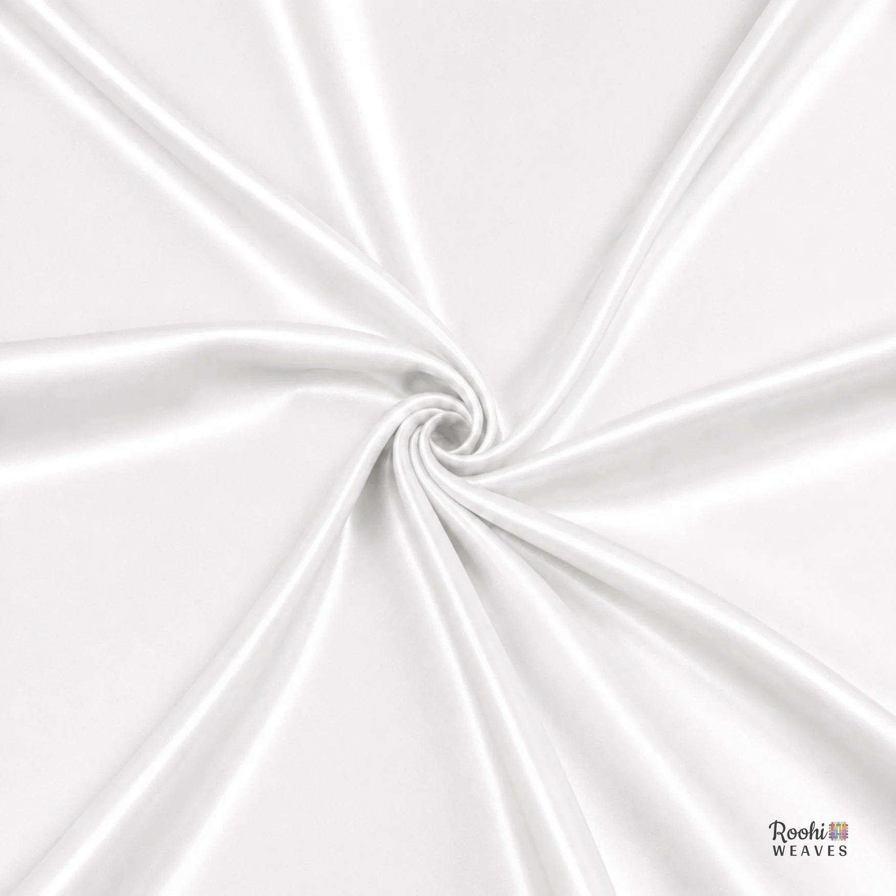 ''Milky White Ultra Satin Fabric - Roohi Weaves''>