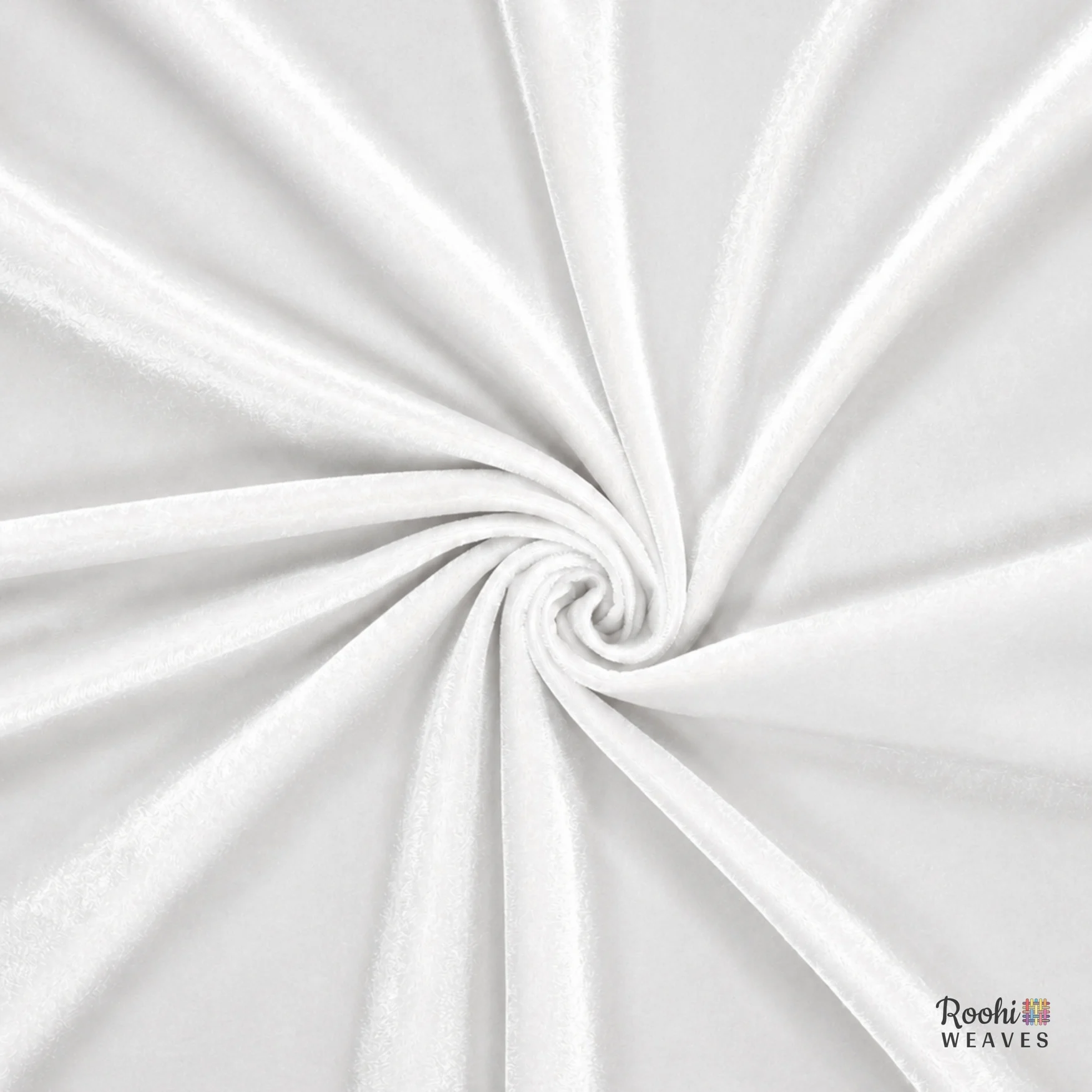 Milky White Premium Velvet 9000 Fabric - Image 3