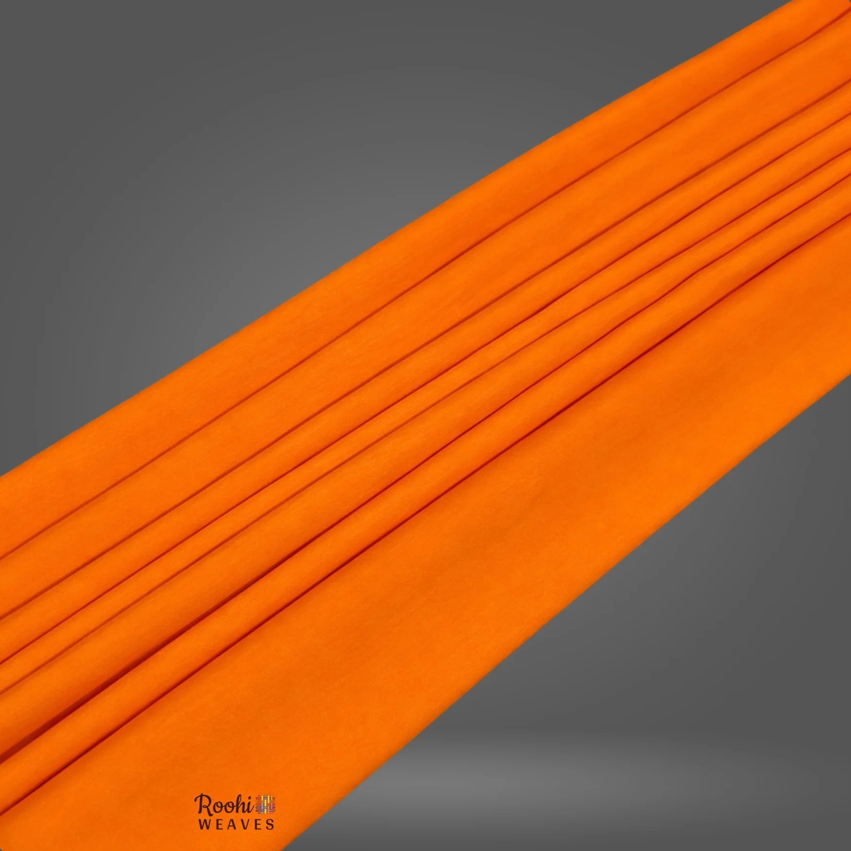 ''Orange Dupion Khadi Fabric''>