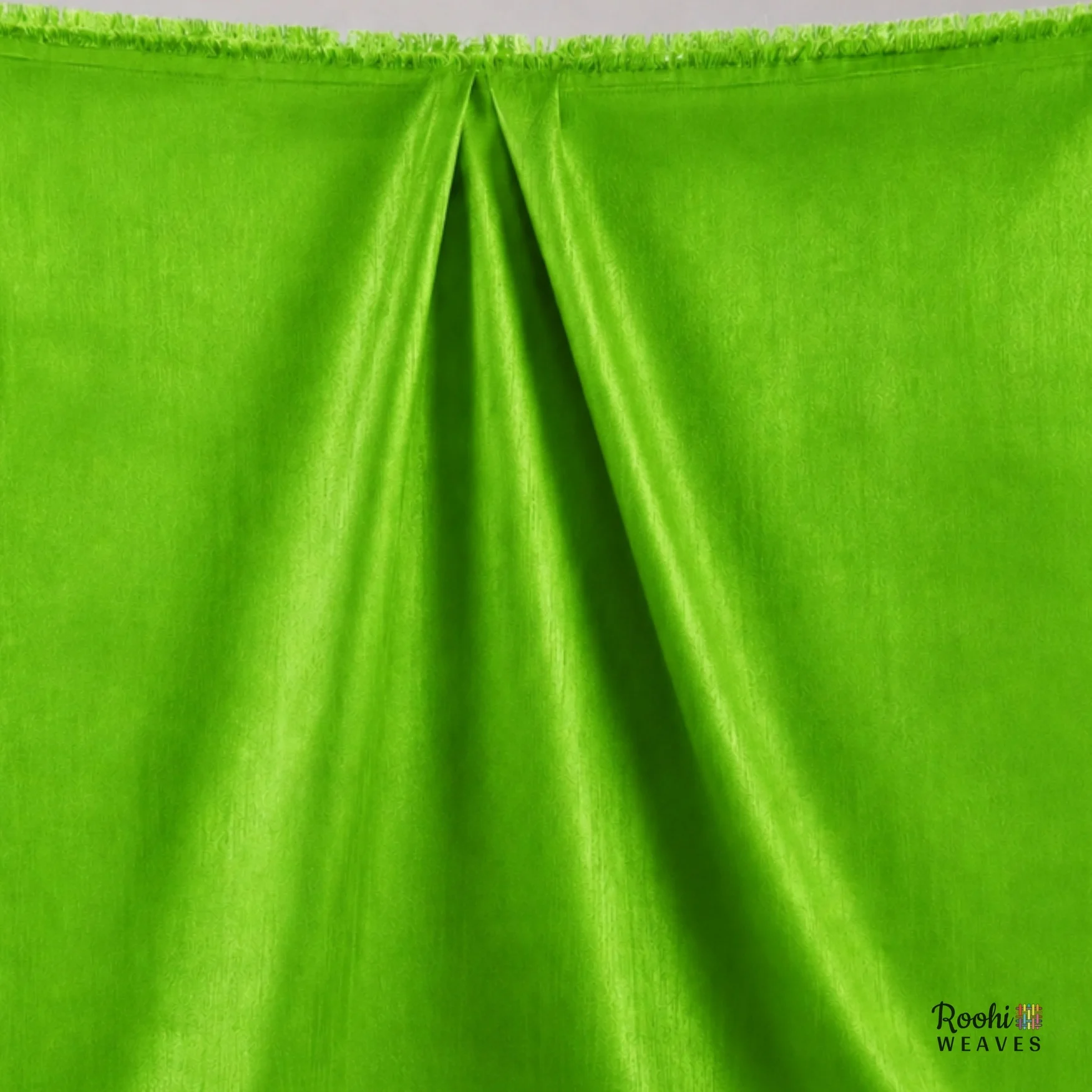 ''Parrot Green Dupion Fabric''>