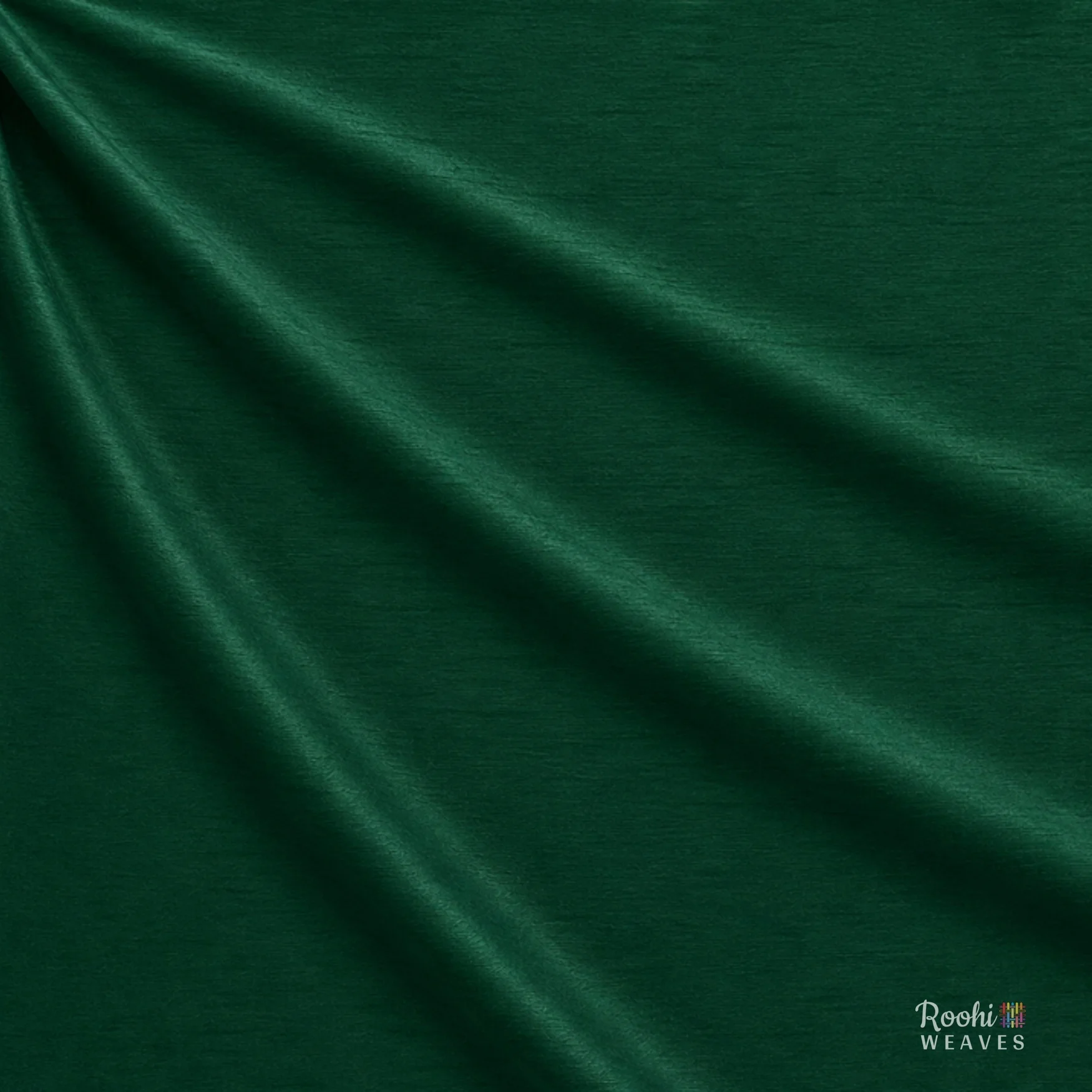 ''Peacock Green Dupion Fabric - Roohi Weaves''>