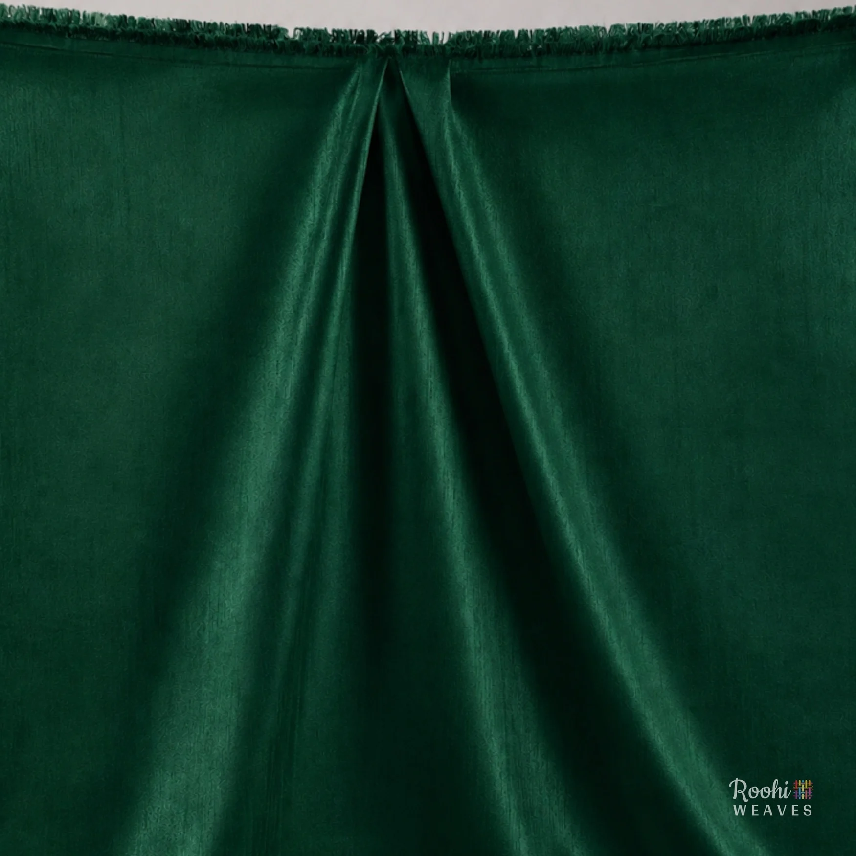 ''Peacock Green Dupion Fabric''>