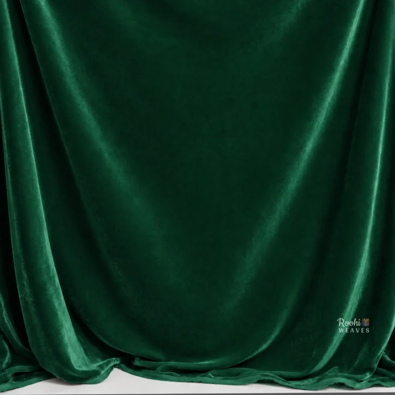 ''Peacock Green Premium Velvet Fabric''>
