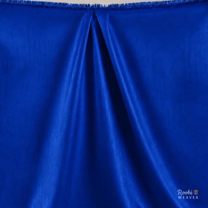 ''Royal Blue Dupion Fabric''>