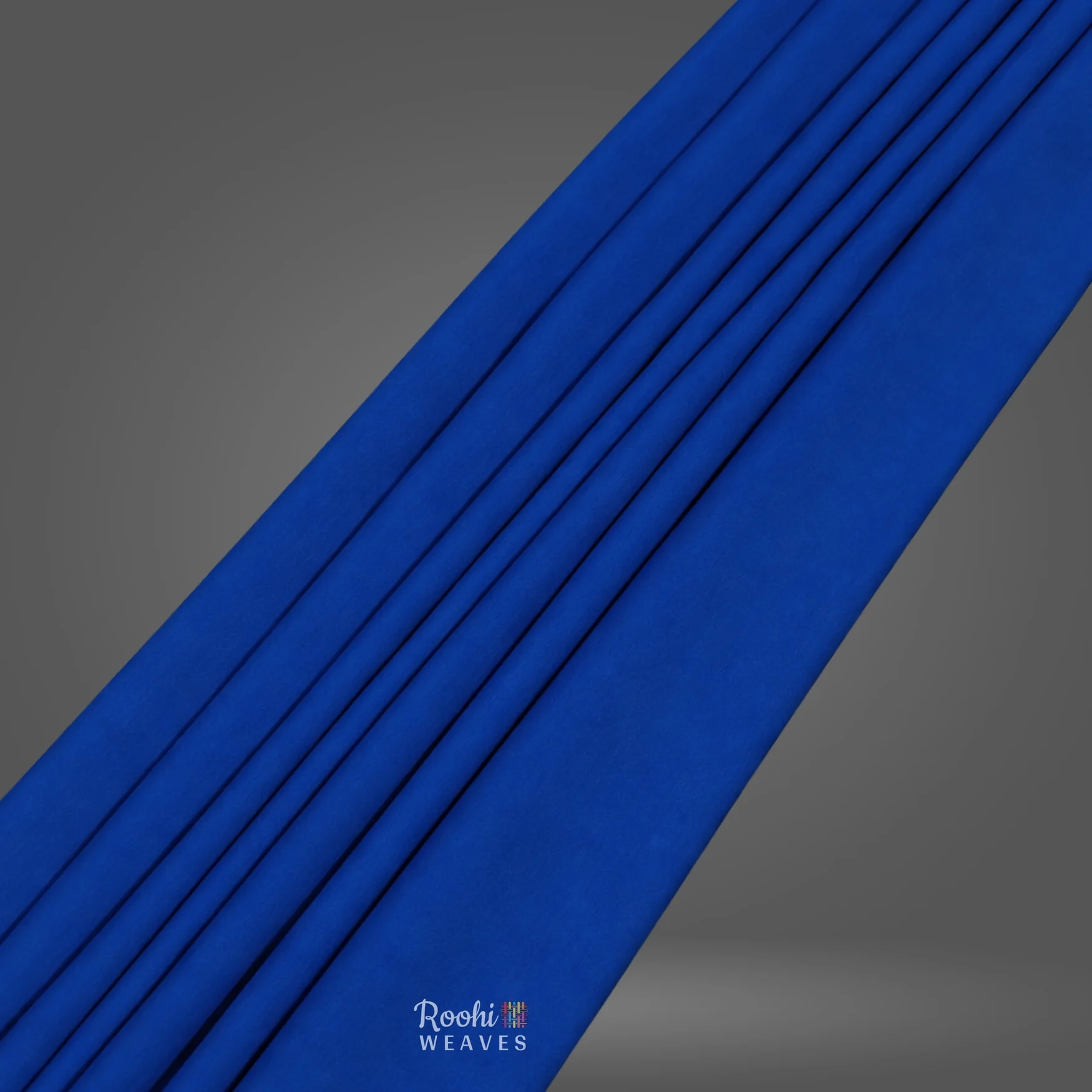 ''Royal Blue Dupion Khadi Fabric''>