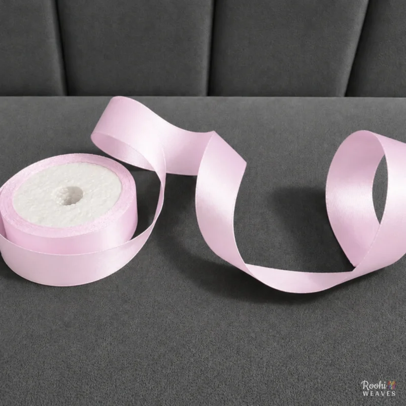 ''Baby Pink 1 inch mid range satin ribbon''>