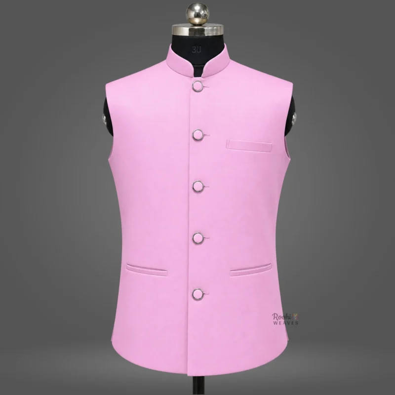 ''Baby Pink Premium Nehru Jacket''>