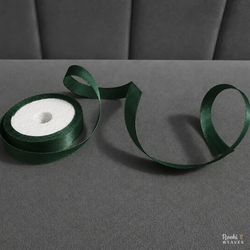 ''Bottle Green 0.5 inch mid range satin ribbon''>