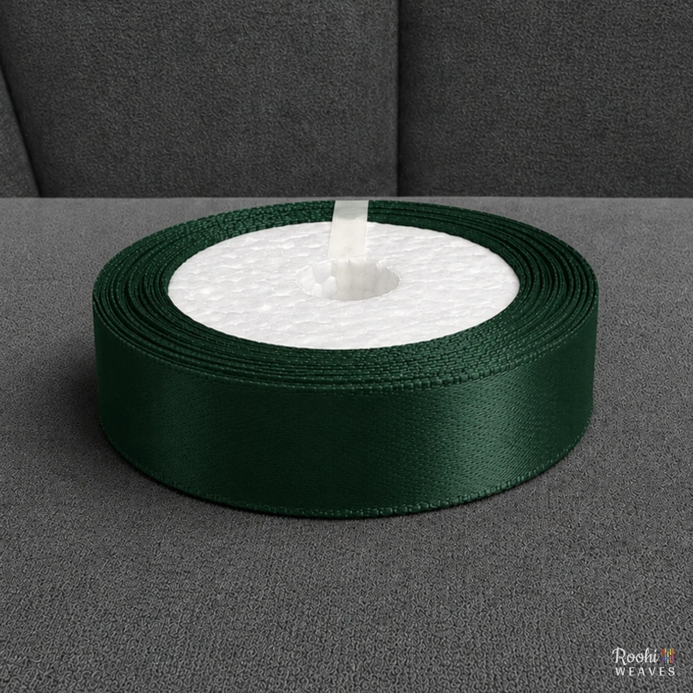 ''Bottle Green 1 inch mid range satin border''>