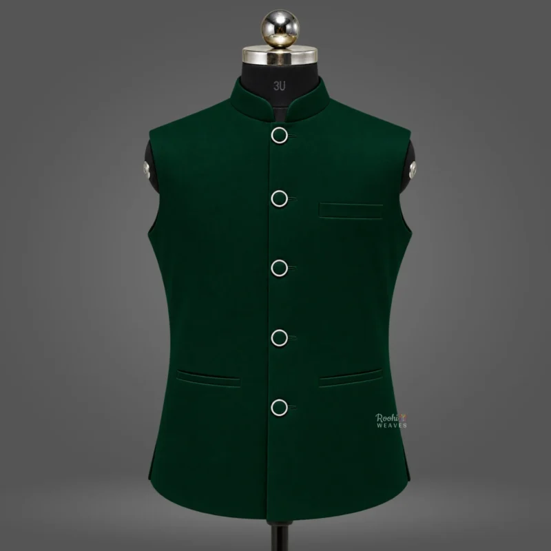 Bottle Green Premium Nehru Jacket