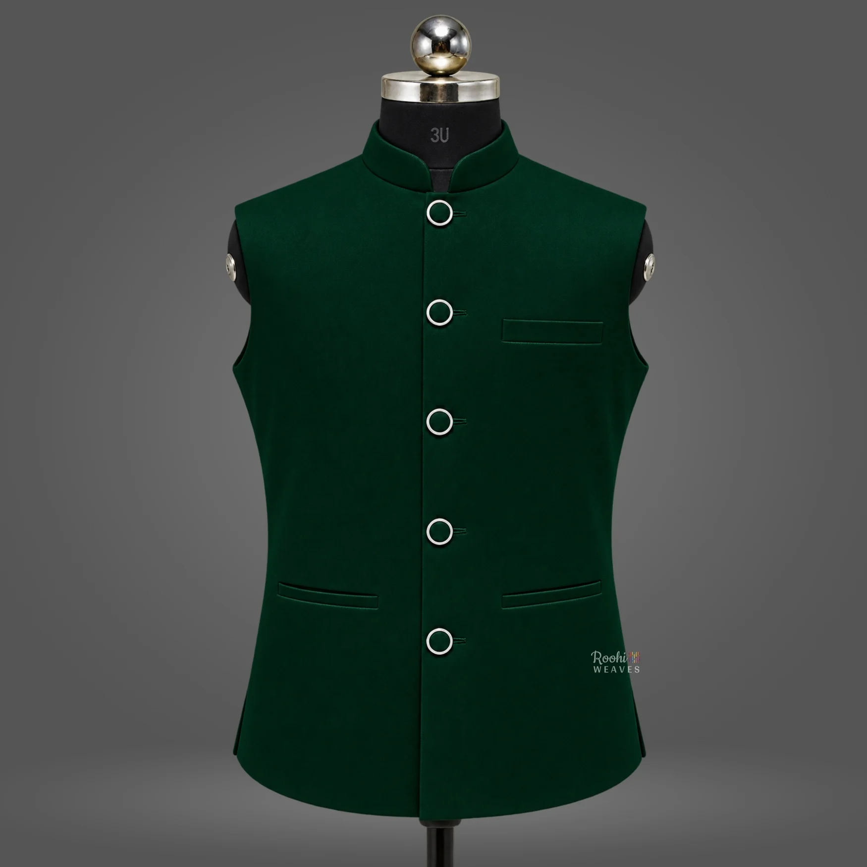 Bottle Green Premium Nehru Jacket