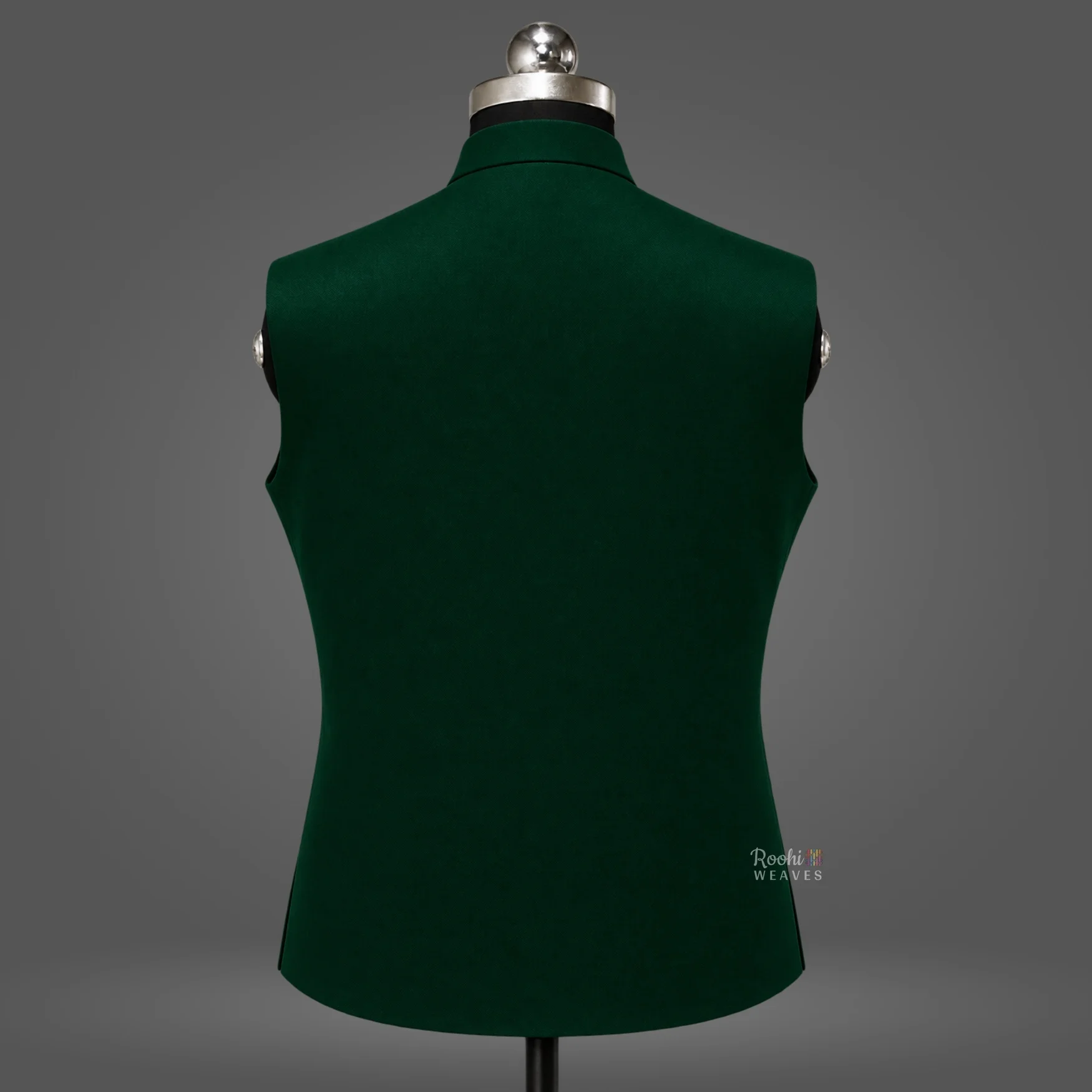 Bottle Green Premium Nehru Jacket – Classic Modi Jacket - Image 2