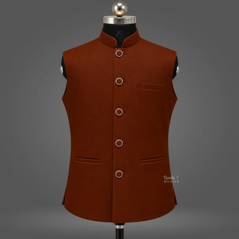 ''Brown Premium Nehru Jacket''>