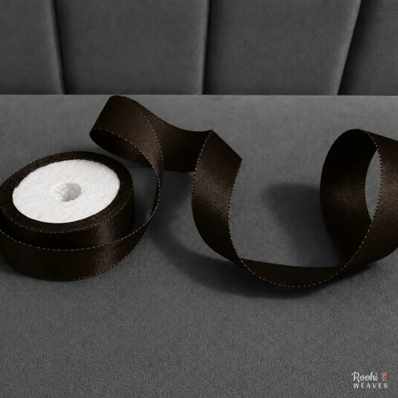 ''Dark Brown 1 inch mid range satin ribbon''>