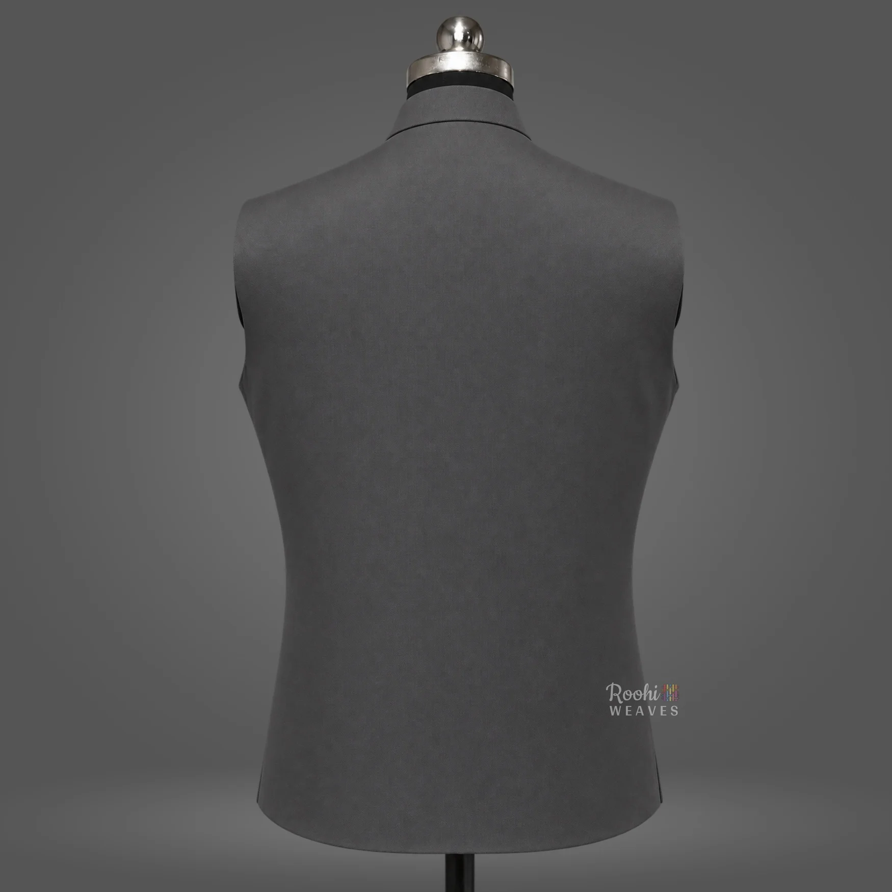 Dark Grey Premium Nehru Jacket – Classic Modi Jacket - Image 2