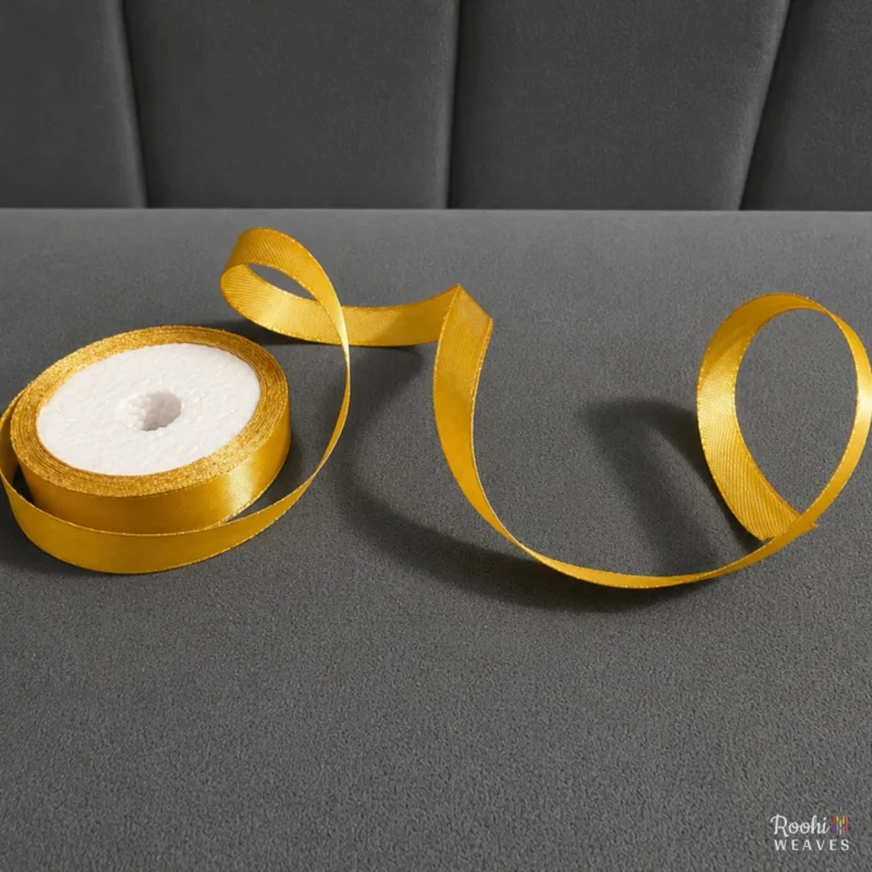 ''Golden 0.5 Inch Mid Range Satin Ribbon''>