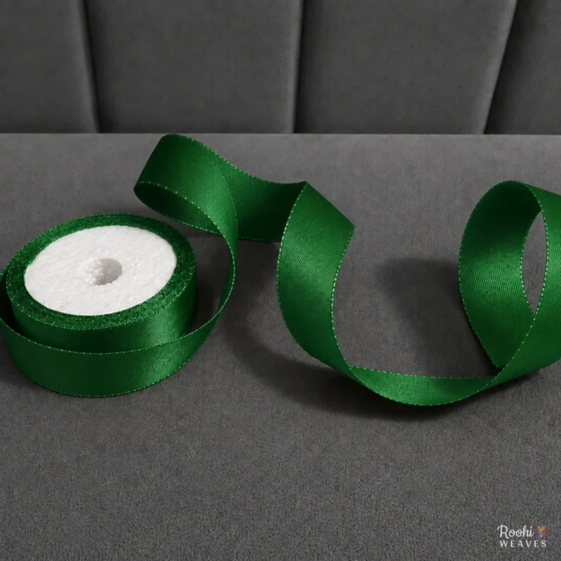 ''Green 1 inch mid range satin ribbon''>