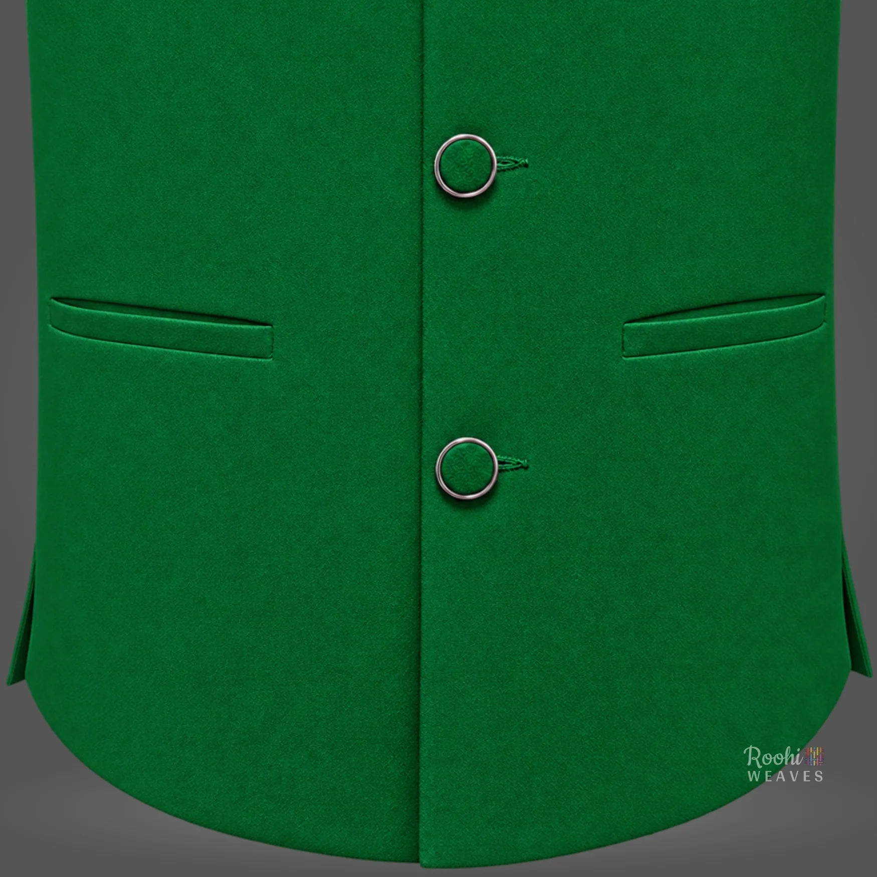 Green Premium Nehru Jacket – Classic Modi Jacket - Image 4