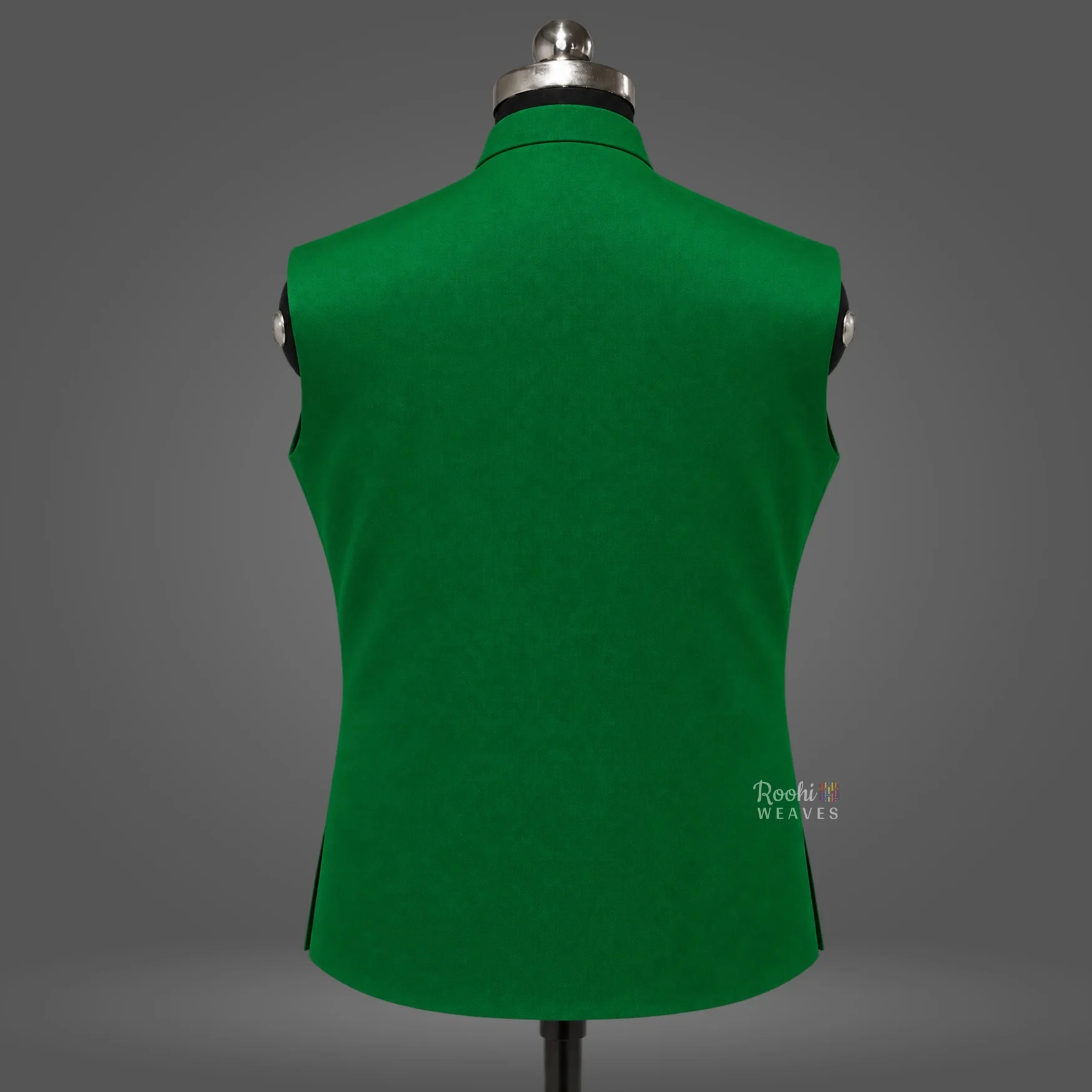 Green Premium Nehru Jacket – Classic Modi Jacket - Image 2
