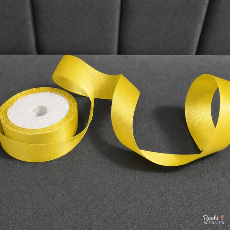 ''Lemon Yellow 1 inch mid range satin ribbon''>
