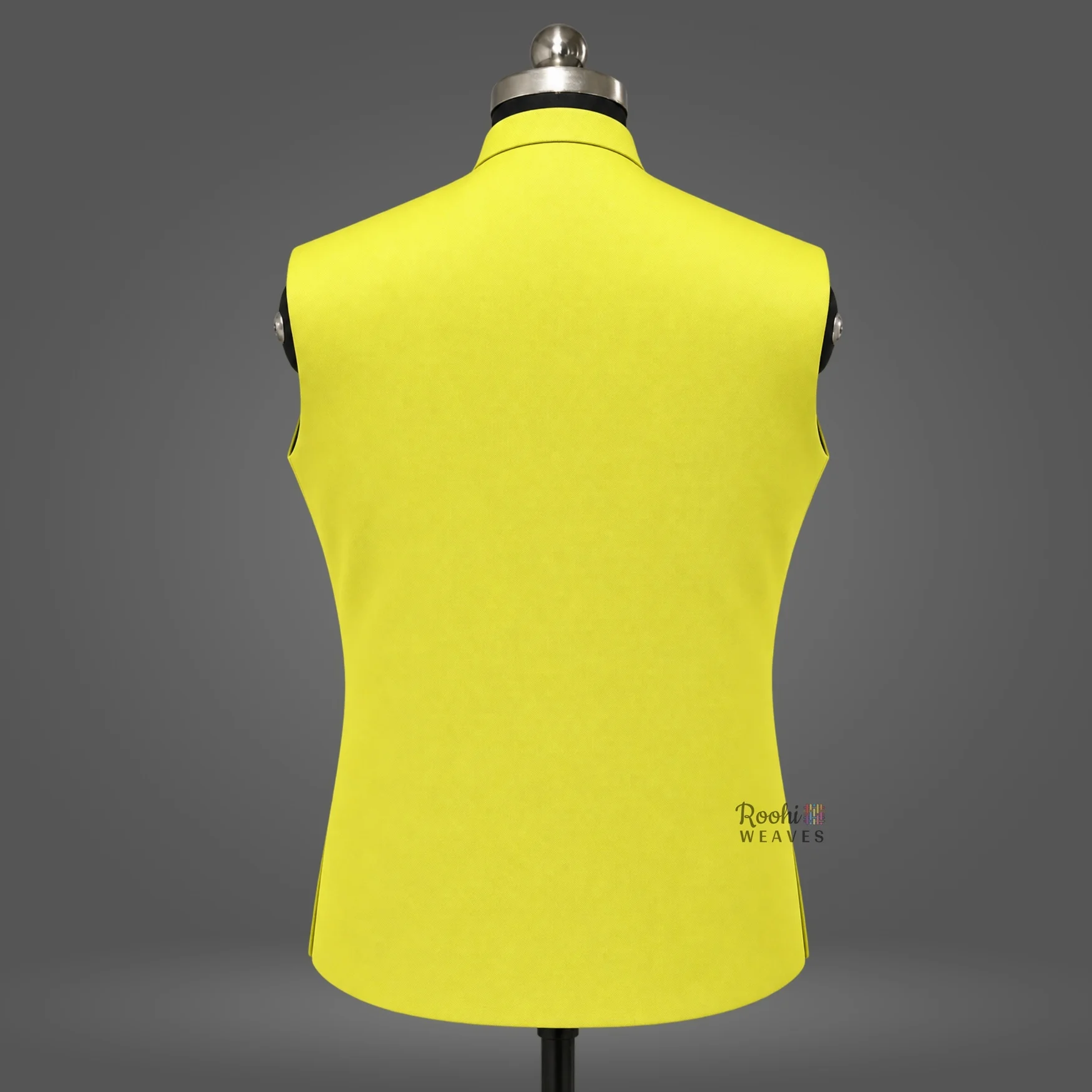 Lemon Yellow Solid Nehru Jacket
