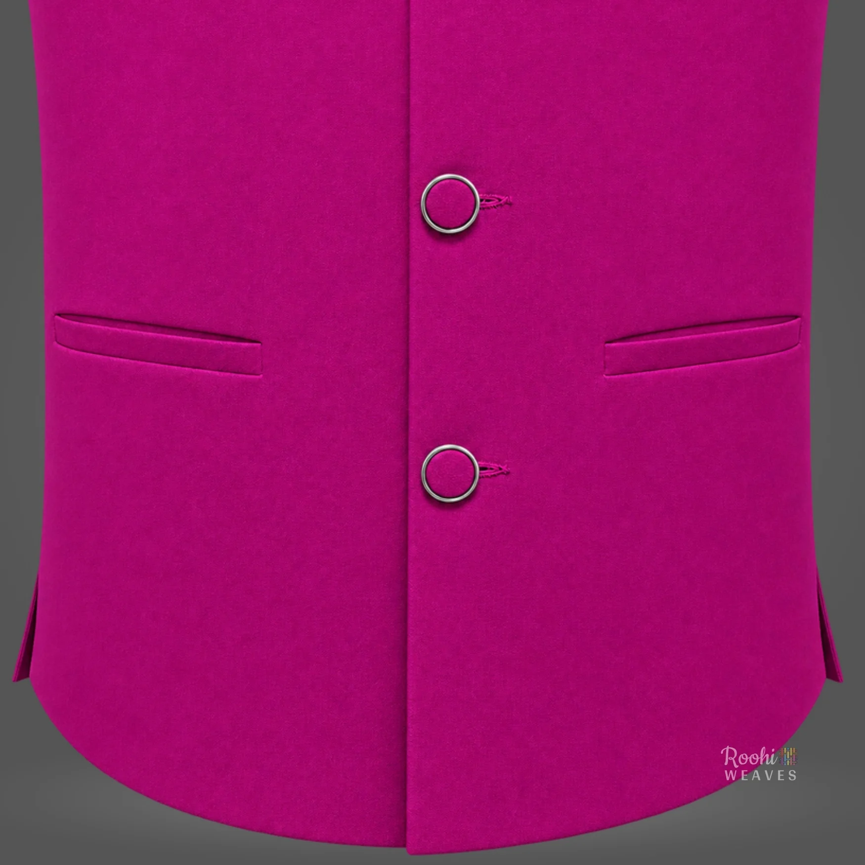 Magenta Premium Nehru Jacket – Classic Modi Jacket - Image 4