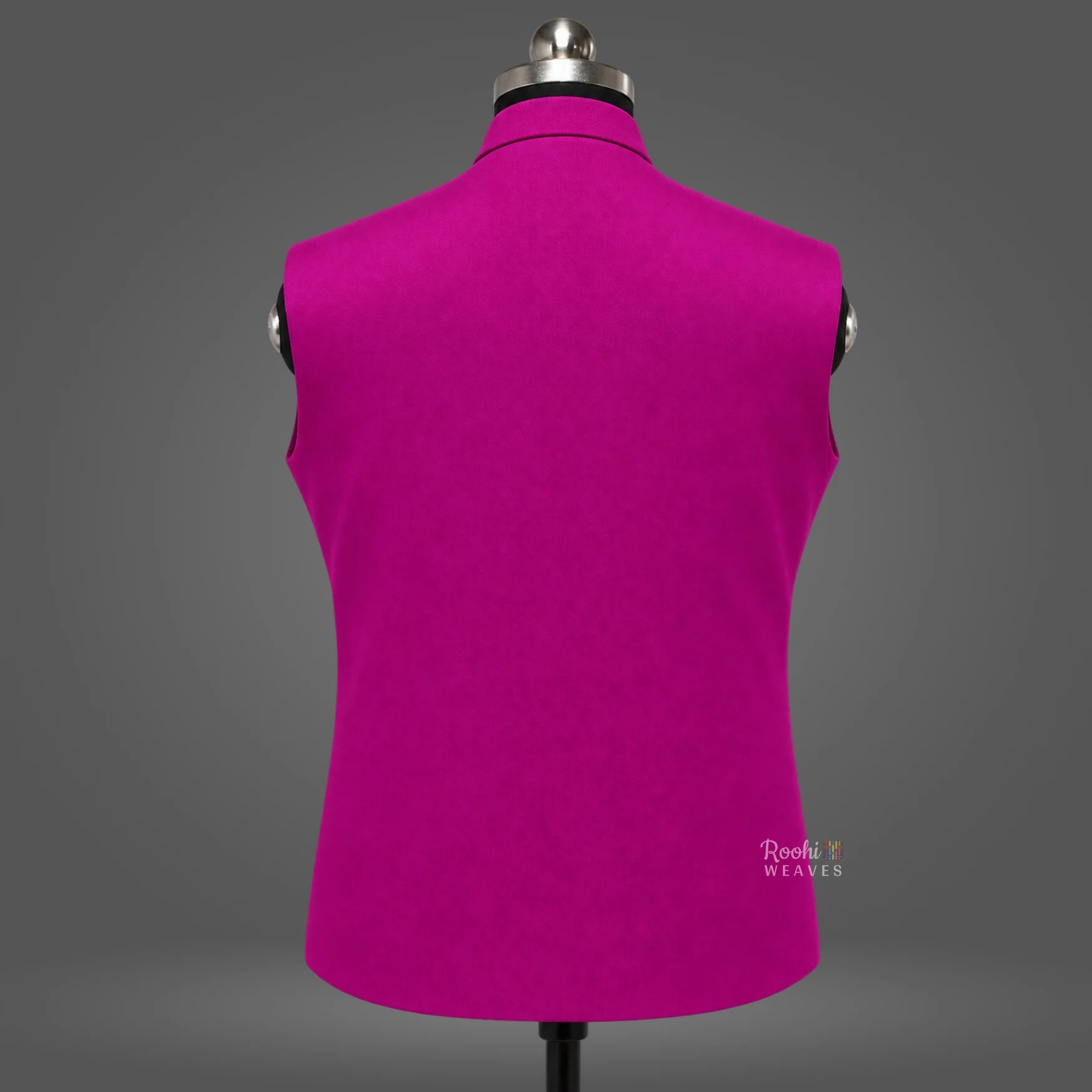 Magenta Solid Nehru Jacket