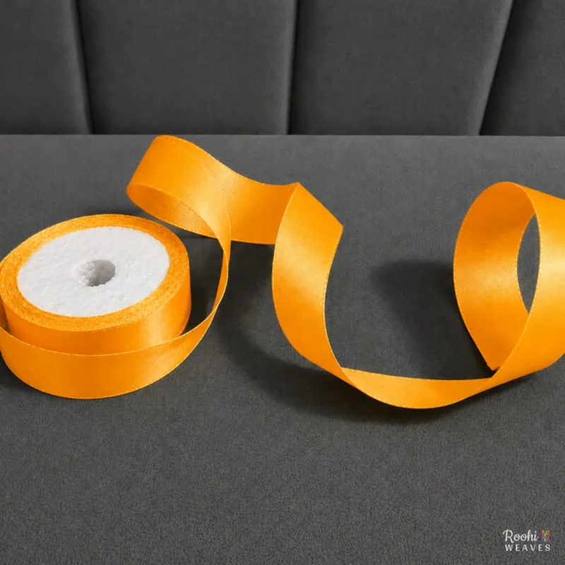 Mango yellow 1 inch mid range satin ribbon