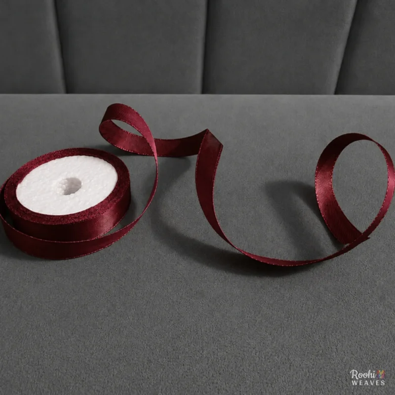 ''Maroon 0.5 inch mid range satin ribbon''>