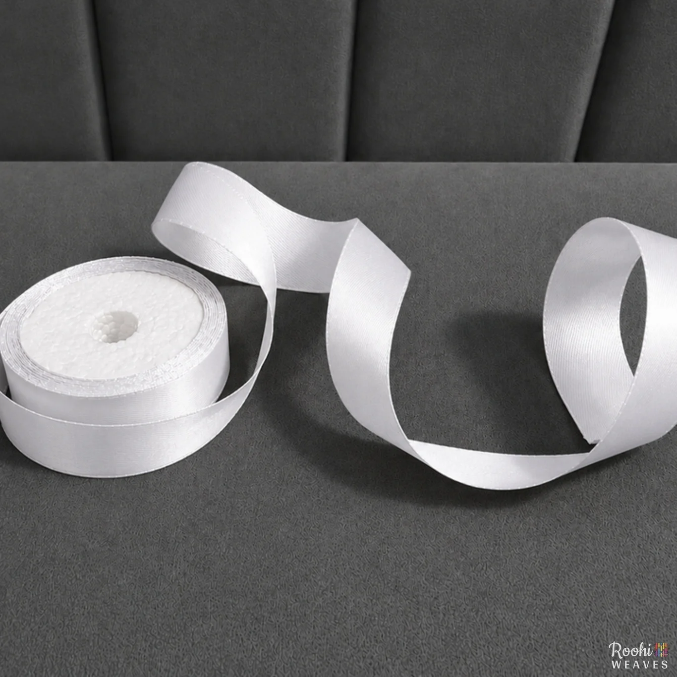 Milky White 1 Inch Mid Range Satin Ribbon