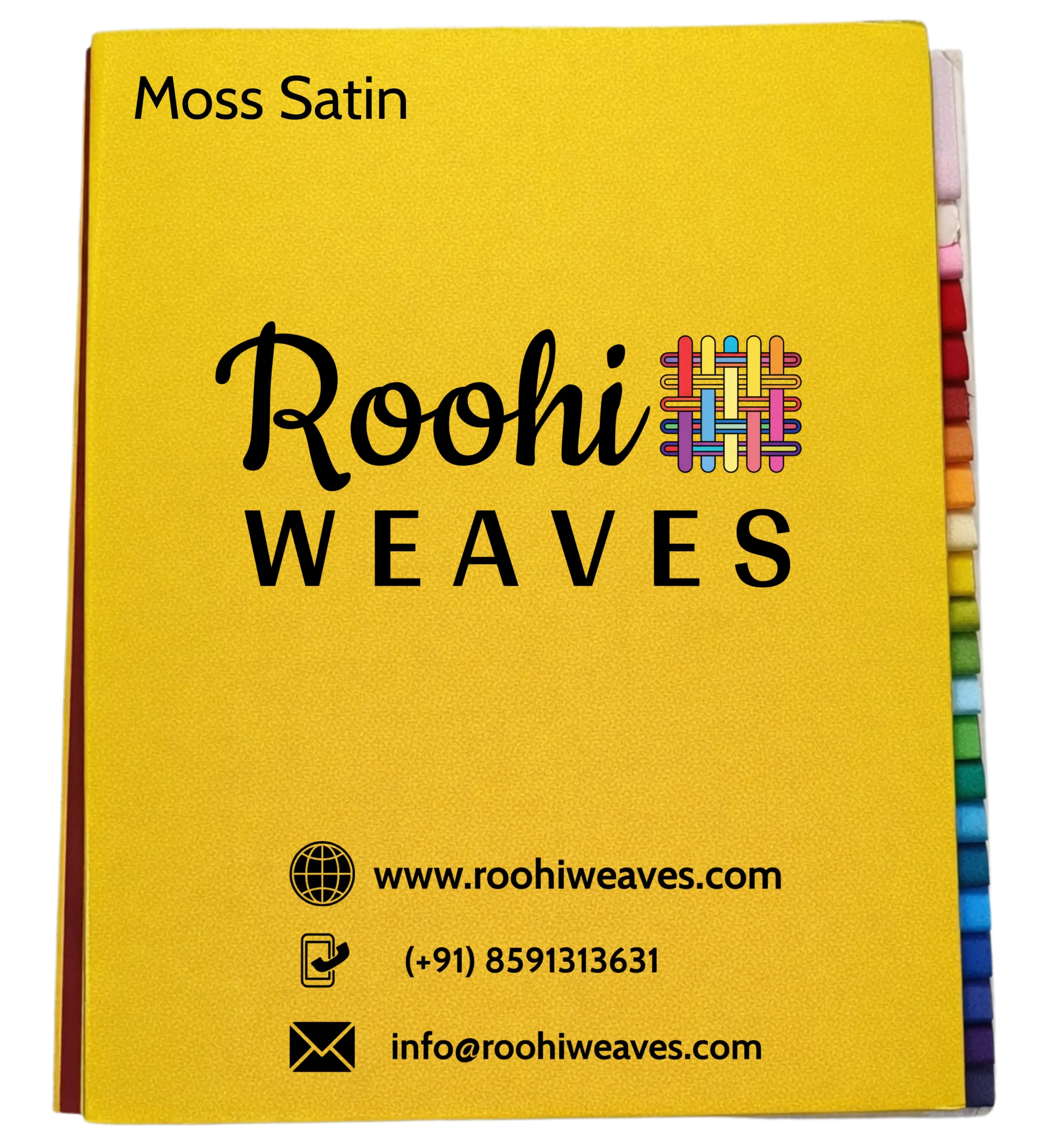 ''Moss Satin Shade Card - Roohi Weaves''>