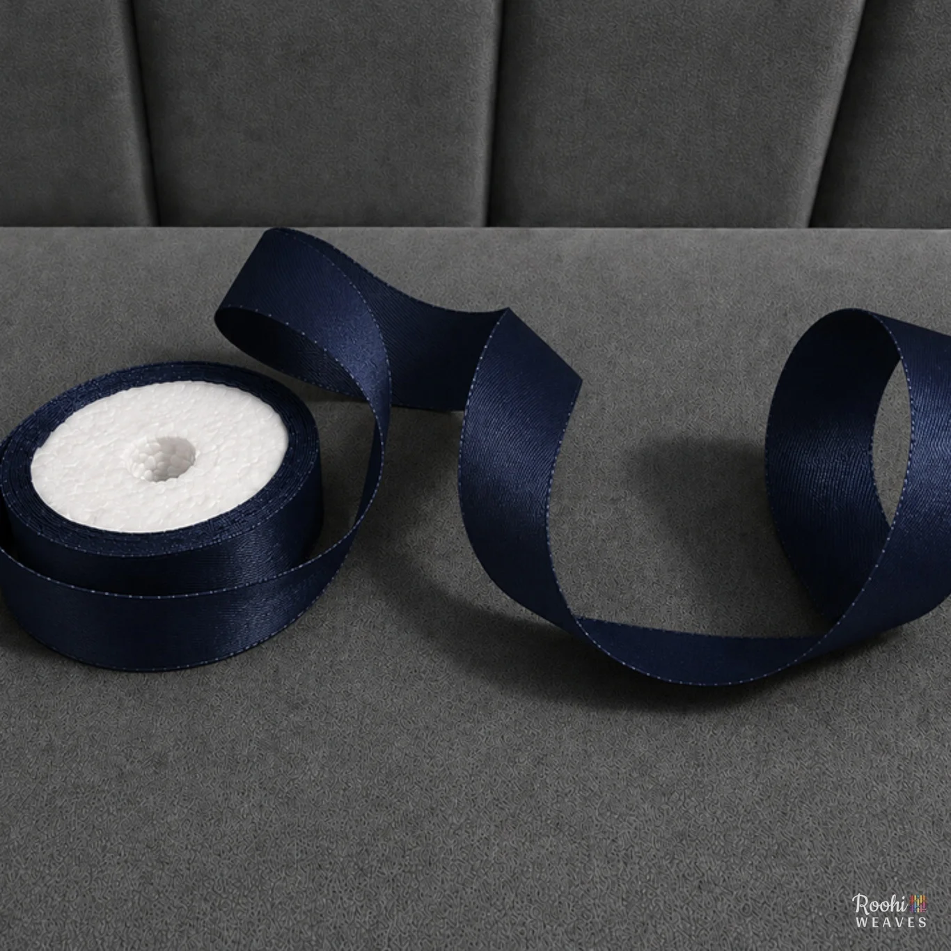 Navy Blue 1 Inch Mid Range Satin Ribbon
